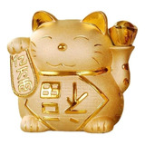 Al Comer Figura Coleccionable De Maneki Neko De Cerámica Dor