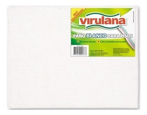 Trapo Blanco Para Pisos Virulana 50x60cm 100% Algodón ( X6)