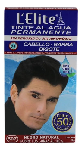 Tinte Natural Barba, Bigote Y Cabello Tono Negro 10 Cajitas