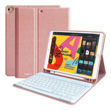 Funda C/teclado Mmk Para iPad 2021 9g/2020 8g/7g 10.2in Pink