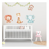 Vinilo Decorativo Pared Infantil Bebe Safari Selva 100x50cm