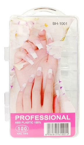 Uñas Postisas 100 Nail Tips Professional Transparentes