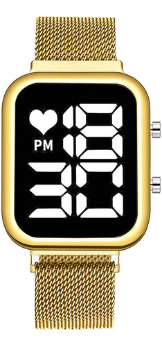 Reloj Digital Brazalete Metalico Iman Pantalla Led Unisex