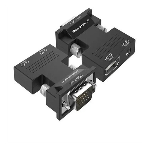 Adaptador Hdmi Hembra A Vga Macho Con Salida De Audio 1080p