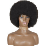 Peluca Afro Corta Rizada Rizada Negra Natural For Mujer