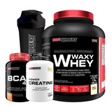 Super Combo Whey 2kg + Bcaa + Power Creatina + Coqueteleira Sabor Baunilha