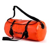 Bolso Estanco Bewolk 75 Litros Con Solapa Tapacierre Bu1475c Color Naranja