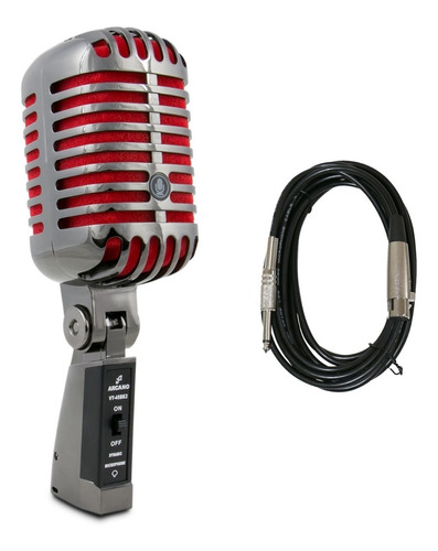 Microfone Arcano Vintage Vt-45 Bk2 + Cabo Xlr-p10