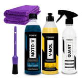 Kit Limpa Motor Shampoo Moto-v + V-mol + Quant Vonixx 500ml