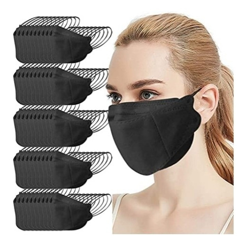 50 Cubrebocas Mascarillas Kf94 Negro