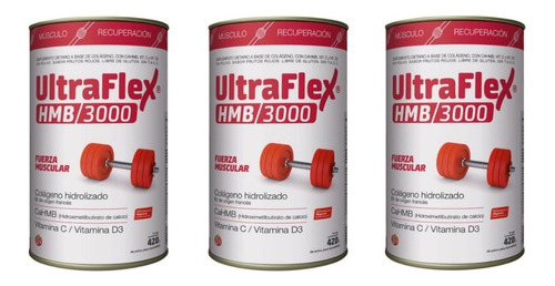 Ultraflex Hmb/3000 Pvo.x 420 Grs. Fuerza Muscular Combo X 3
