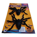 Pack 2 Arañas Negras Decoración Halloween 13x11cm