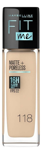 Base De Maquillaje Fit Me Matte Maybelline 118 Light Beige