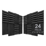 24 Paneles De Espuma Acústica Resistentes Al Fuego De 30 X 3