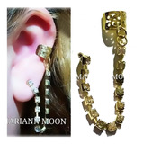 Ear Cuff Aro Solitario Cadena Strass Oferta Mariann Moon