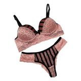 5 Conjuntos Lingerie Atacado Renda Luxo Calcinha Sutiã Bojo