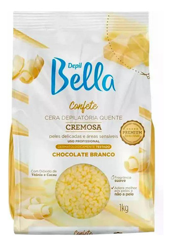 Cera Confete Depilatória Depil Bella Chocolate Branco 1kg