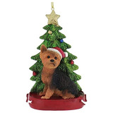 Yorkshire Terrier Adorno De Árbol De Navidad, Resina P...