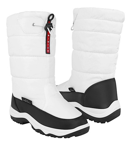 Botas De Invierno Para Dama Via Urbana D557l30 Textil Blanco