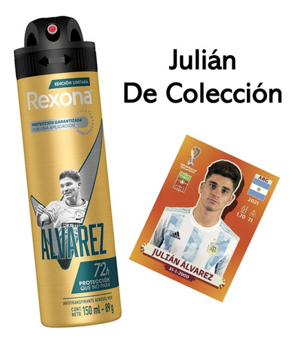 Combo Coleccionista Julian Alvarez - Rexona + Panini 