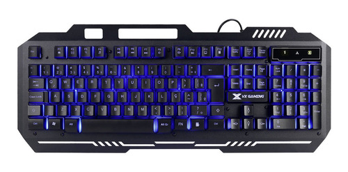 Teclado Gamer Shield Multimidia Led Azul Usb Sens Mec Gt600