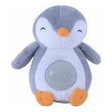 Pinguino Peluche Musical Luz Sonido Ruido Blanco Summer 6936 Color Gris