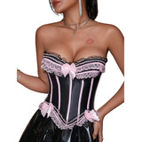 Corset Top Importado Premium Shein Encaje Satén Bustier 