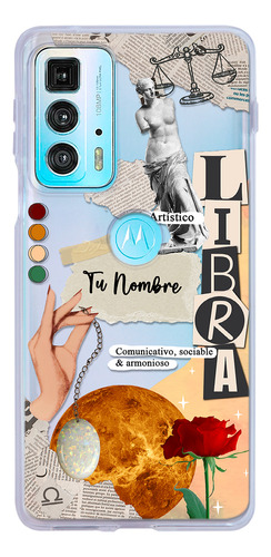 Funda Para Motorola Mujer Signo Zodiaco Libra Con Tu Nombre