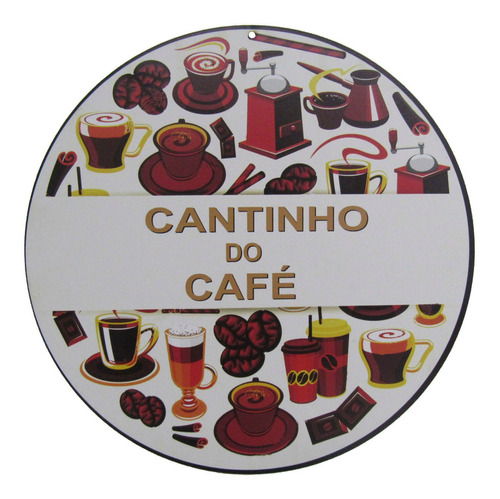 Placa Redonda Decorativa Cantinho Do Café Mdf