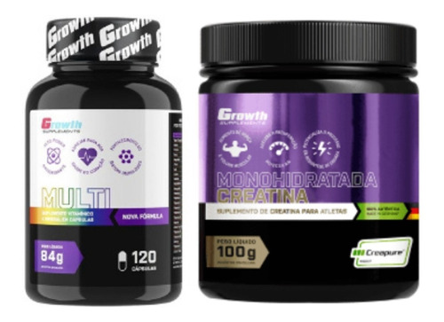 Creatina Creapure (100g) + Multivitamínico - Growth