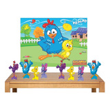 Painel Decoração Festa Galinha Pintadinha + 8 Display Mesa