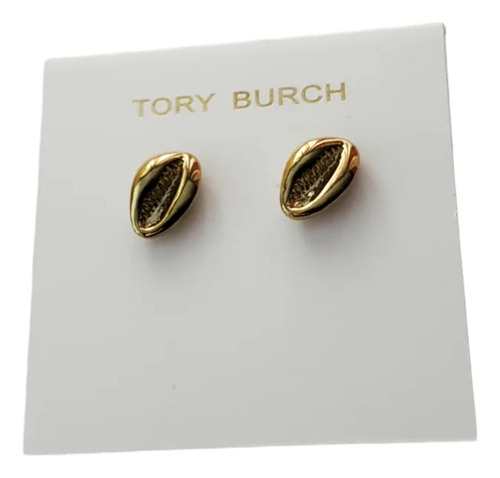 Aretes Tory Burch Concha Metal Dorado