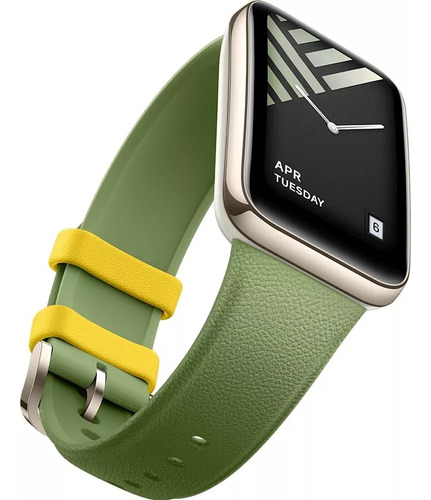 Correa Pulso Xiaomi Band 7 Pro Textura Cuero Lujo Verde