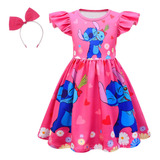 Disfraz De Princesa Verano Stitch Para Niñas Vestido Fiesta