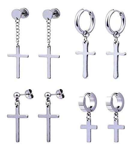 Set X8 Unidad Arete Candonga Cruz Moda Hombre Mujer