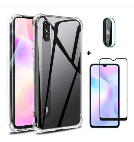 Funda + Mica Pantalla + Mica Cámara Xiaomi Redmi 9 A