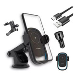 Suporte Carro Celular Wirilles + Carregador Qc 3.1a Usb Fast