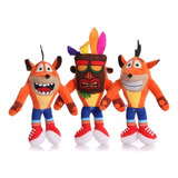 3pcs Crash Bandicoot Muñeca Peluche Juguete Regalo Para Niño