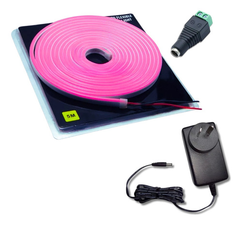 Kit Manguera Luces Neon Led Flexible 5mts + Fuente+ Conector