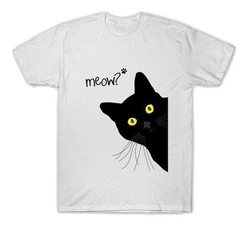Playera Camiseta Gato Meow Asomandose Envio Gratis Unisex