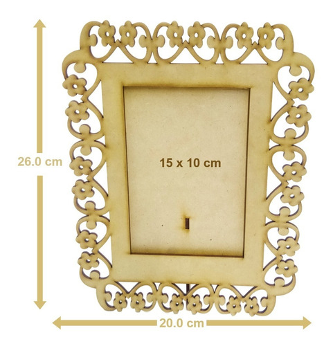 25pz Portaretrato Contorno Floreado Mdf, Mod.016