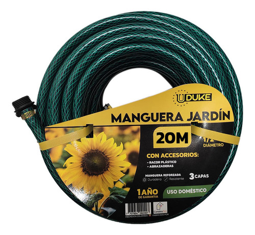 Manguera De Jardin Uduke Uso Domestico X 20 Metros (suan)