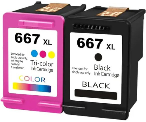 Pack Cartuchos Genéricos Hp 667xl Negro Tricolor