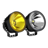 Par Faros 4'' Redondo Potentes Ámbar Auxiliar Para Auto Moto