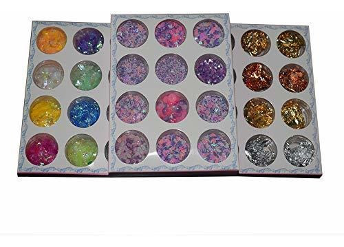 Equipo Para Decorar Uñas 3 Sets Nail Art Glitter Dust Sequin