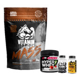 Combo Ganho De Musculo - Hipercalórico + Whey + Bcaa + Gh