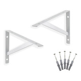 4 X Kit Suporte Cantoneira Mão Francesa 40cm Cor Branco