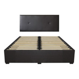 Cama Recamara Base Box Cabecera Urban Chocolate King Size Color Marrón