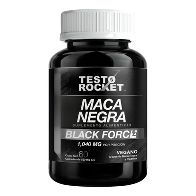 Maca Negra Peruana Organica Black Force | Máxima Potencia 1040mg por porción | Con Piperina Absorción Superior | Energía y Vitalidad - Testosterona | Testo Rocket Suplemento Hombre | 60 Capsulas | MercadoLibre