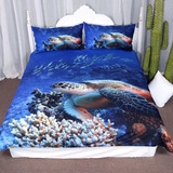 Ropa De Cama De Tortuga Mar Azul Funda Nórdica Océano...